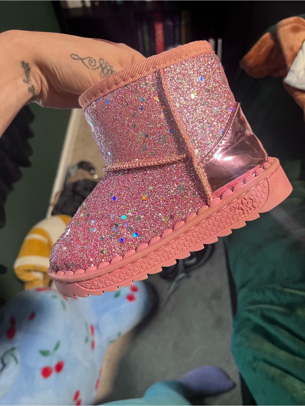 Sparkly Pink Glitter Toddler Boot